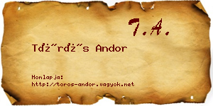 Törös Andor névjegykártya