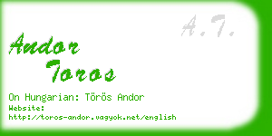 andor toros business card